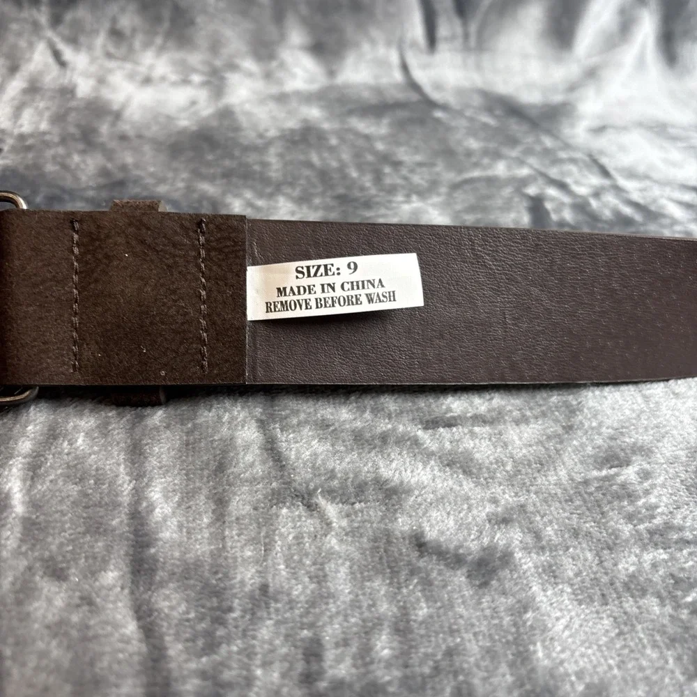 Brown Faux Leather‎ Belt Bling Crystals Buckle 29-33